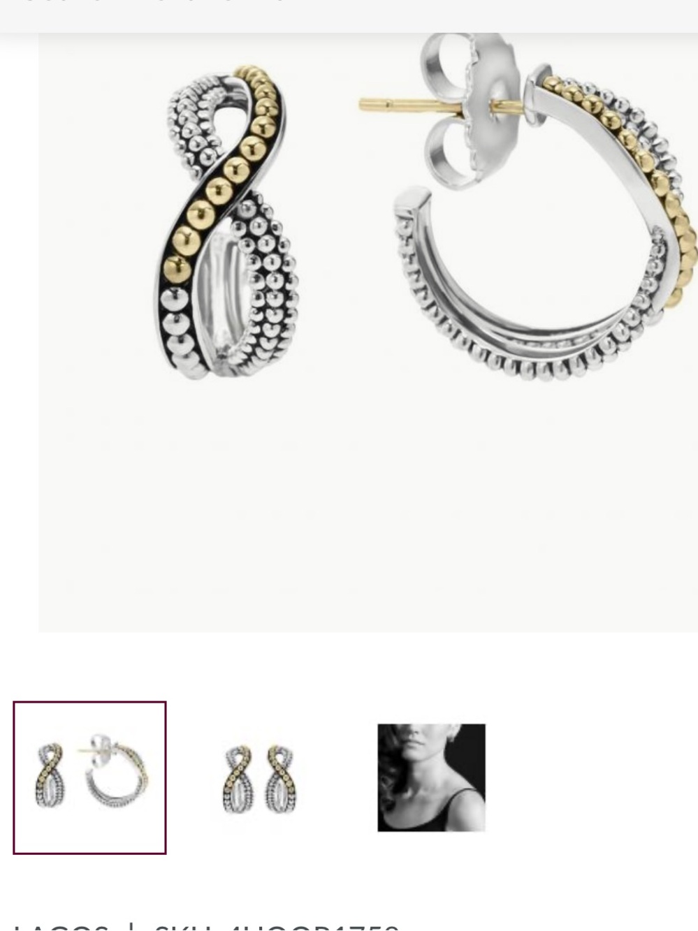 Lagos 18k and Sterling double twist hoop post earrings. - Picture 5 of 6